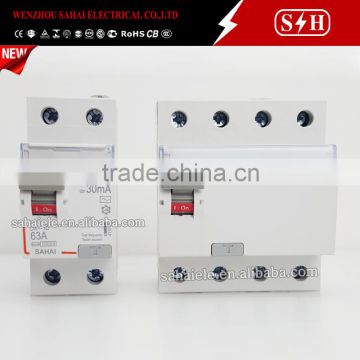 Wenzhou liushi factory 4P 63A ELCB Earth leakage circuit breaker elcd rccb TX.DX