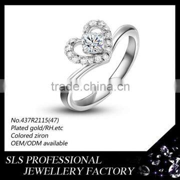 China new year design jewelry bride silver wedding ring 925 solid silver ring with aa cz stone