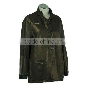 Ladies pu leather jacket in apparel stocks,Zipper Crop PU Leather Jacke