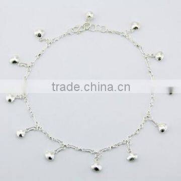 Sterling Silver Charm Anklet Adorable Clam-Shell Charms