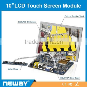 Raspberry pi 4-wires resistive touch panel 10 inch lcd touch monitor