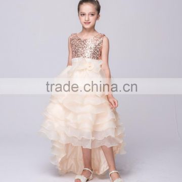 white ruffle chiffon flower girl dress, party/wedding boutique kids sleeveless long skirt, wholesale children formal long dress