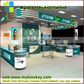 New Design Hot Sale Tempered Glass Wood Cell Phone Kiosk for Cell Phone Shop Cellphone Store Display Fixture photo-4