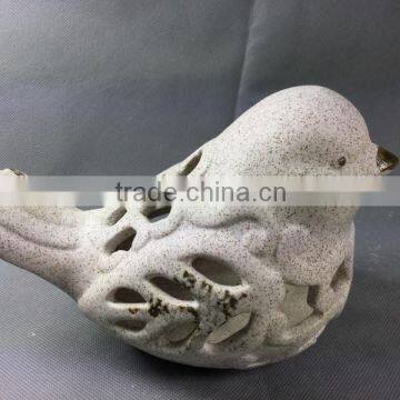 Ceramic Porcelain Cut Out Window T-light Holder Bird photo-5