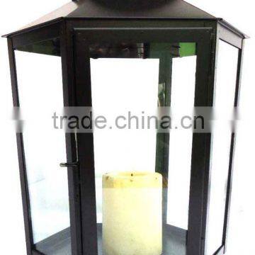 Candle Lantern Glass With Metal ST-1408