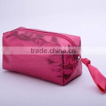 High quality! Xmas shiny rose PU women makeup travel case