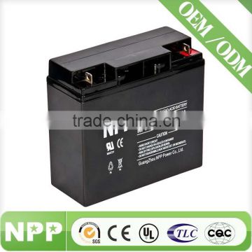 Free Maintenance Type and 12v Voltage solar AGM 12V 18AH battery