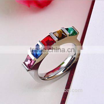 Womens CZ Diamond Rainbow Rhinestone Classic Engagement Bridal Designs Fashion Jewelry Ring photo-3