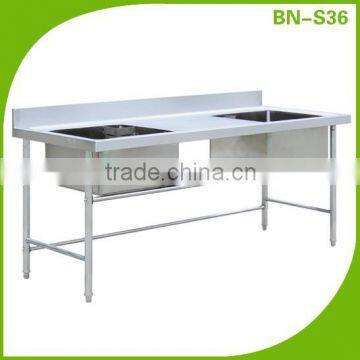 BN-S36 Commercial double bowl kitchen stainless steel sink for sale