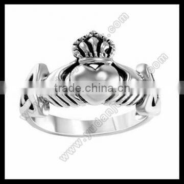 Stainless Steel Women's Celtic Eternity Claddagh Engagement Ring photo-3