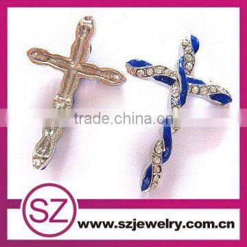 G76 newest crystal rhinestone metal cross charm wholesale