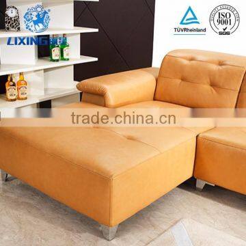 Dubai Leather Sofa Furniture L Shaped Hotel Corner Leather Sofa photo-6