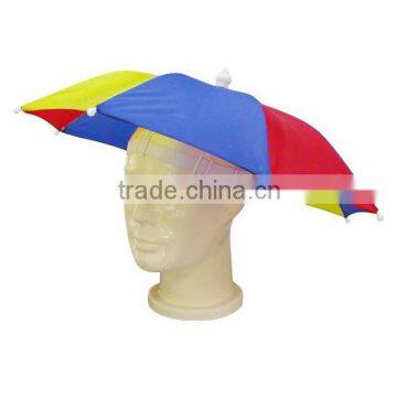 China Manufacturer 13 Inch Promotional Hat Umbrella, Head Umbrella, Hand free Umbrella