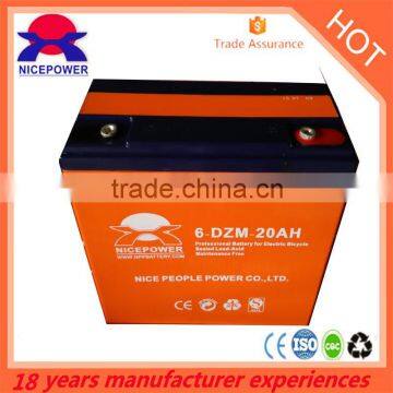 high quality 6-DZM-20 electric bicycle rechargeable battery 12v20ah