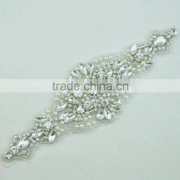 Rhinestone and Pearl Applique Piece for Ribbon WRA-873 photo-3