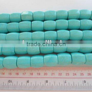 Gemstone blue turquoise hexagon jewelry beads