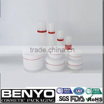 cylindrical acrylic jar and bottle