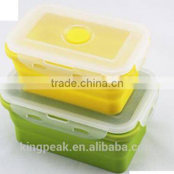 2016 Hot Sale Collapsible Food Storage Containers/Folding Plastic food storage container/Silicone Collapsible Lunch Bento Box