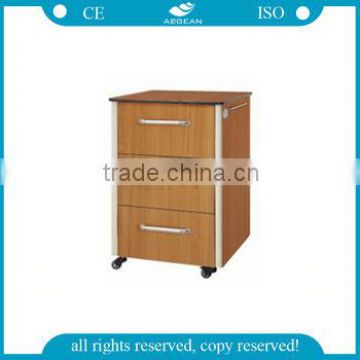 AG-BC016 With three drawers wooden patient medicine stand bedside cabinet