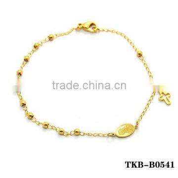 mini rosary bracelet beads gold stainless steel bracelet rosarios catholic religious items dongguan factory