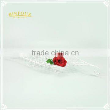 custom new fashion metal white wire storage stand custom fruit basket