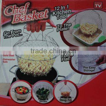 Sold steel 12 in 1 kitchen tool chef basket as seen on TV