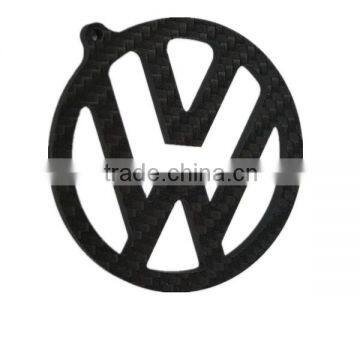 Custom-Made Keychain Carbon Fibre Car logo Part with 3K plain Weave Matte