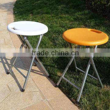 Strong and durable 45H metal leg and plastic round folding stool