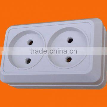 European style surface mounted double wall socket outlet (S1209)