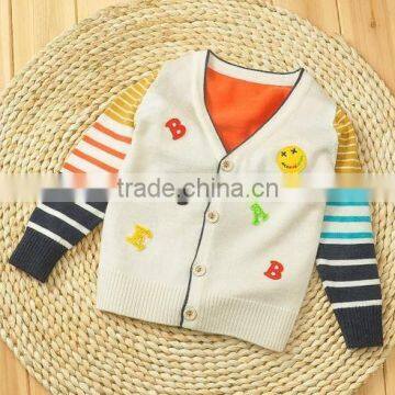 V-neck Single-breasted Sweater Cardigan Cashmere Color Matching Stripes photo-2