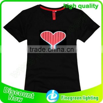 custom sound activated el t shirt, dancing girl el t shirt