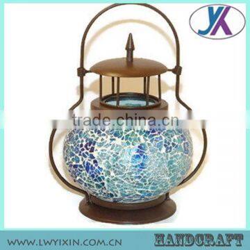Handmade Glass Mosaic Moroccan Garden Lantern-Moroccan Home Decor Indoor Glass Lantern photo-2