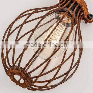 Wire Balloon Cage Vintage Pendant Lights Rusted Industrial Style Beautiful Suspension Lamp