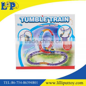 Hot sale B/O rail rolling tumble train toys