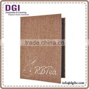 quality guarantee beverage directed sale menu cover for restaurant, creative leather file folder