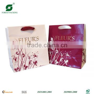 PRINTED PURPLE GLOSSY SHOPPING PAPER BAGS FP70174