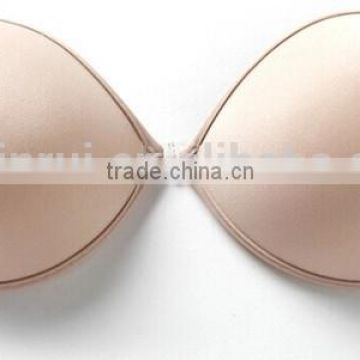 Wireless push up strapless Nude Piped sponge silicone adhesive bra