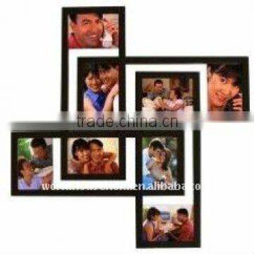 multi-openings wooden photo frame