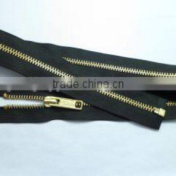 5# brass zipper metal zipper open end zipper with auto-lock slider zipper jacket zipper