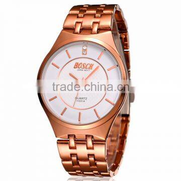 2015 hot sale wristwatch Men Luxury Brand Rose Gold Stainless Steel Wristwatch Business Quartz Water Resistant watch HL3305