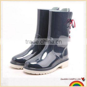 ladies sewwt waterproof PVC rainboot half boots