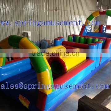 Colorful inflatable outdoor obstacle course with double tunnel for adult SP-OC004