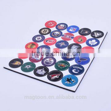 custom popular well design mini die cut round EVA fridge magnet