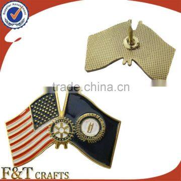 Hot sales soft enamel plating bronze metal flag badge/metal badge/badge pin