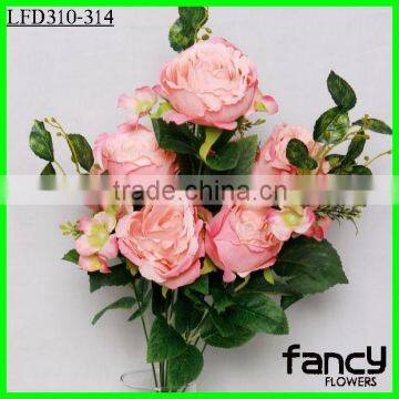 11 heads pink description rose flower artificial flowers wholesale