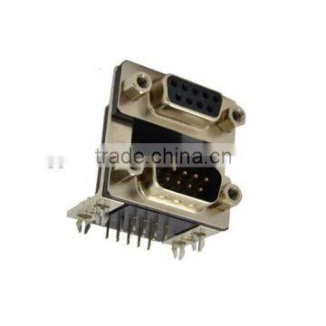 Professional Manufacturer of Dual Port D-sub 9P Female to 9P Male Black Connector