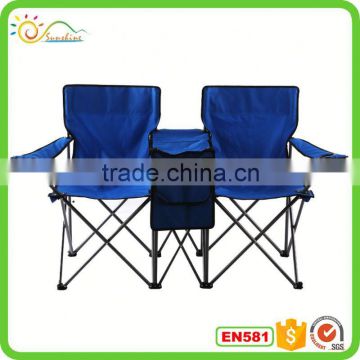 Double Backrest 600D PVC Camping Folding Chair