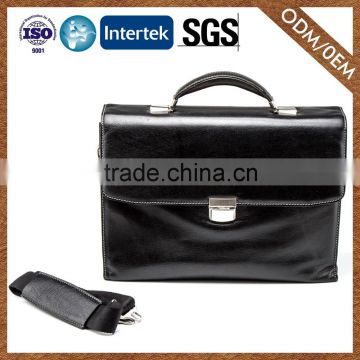 Factory Price Professional Professional Design High Standard Man Briefcase Leather Black