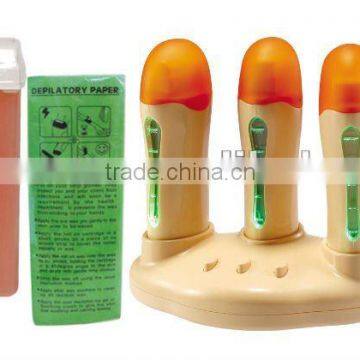 Triple roller cartridge heater use for hair removal treatment