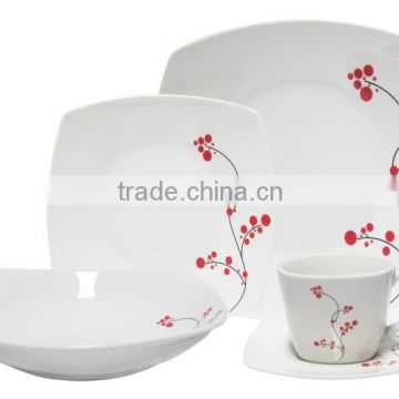 20pcs restaurant&hotel dishwasher safe square dinner set